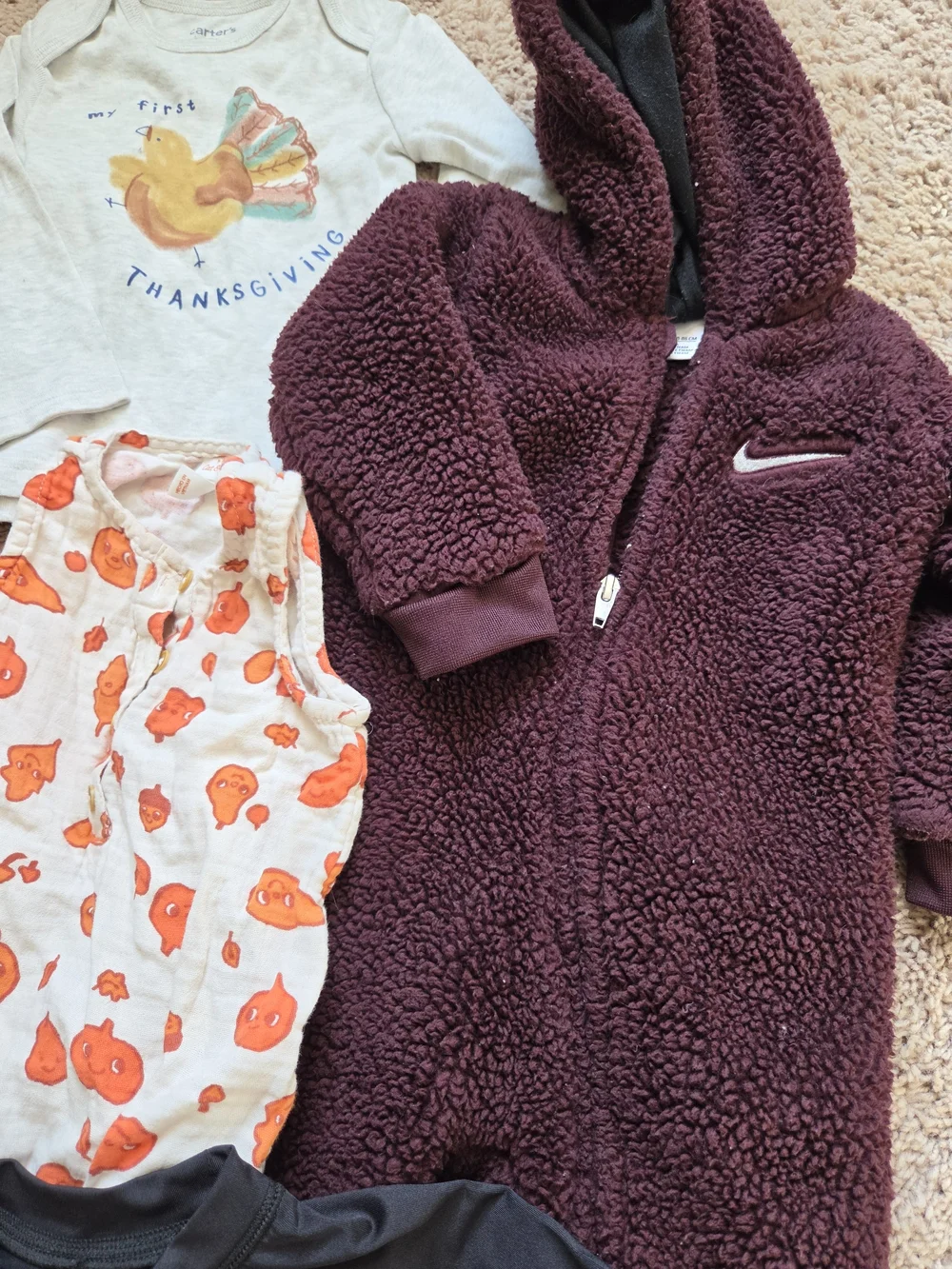 Bundle 18 Months Boys Halloween Pumpkin Nike Carters Osh Skull Overalls Christma